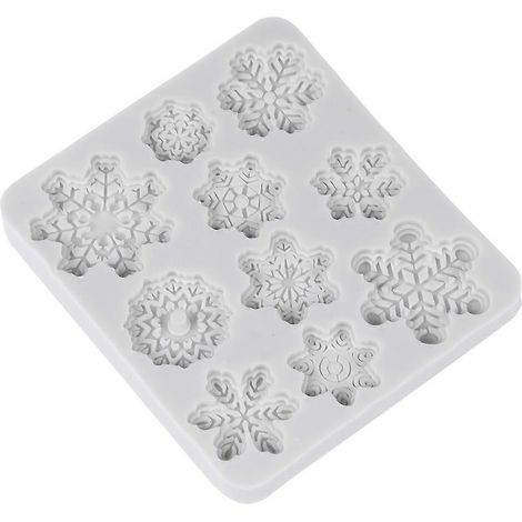 Silikon-weihnachtskuchenform Mit 10 Mulden, Schneeflockenförmig, Antihaftbeschichtet, Hitzebeständig Und Flexibel, Für Selbstgemachte Desserts.