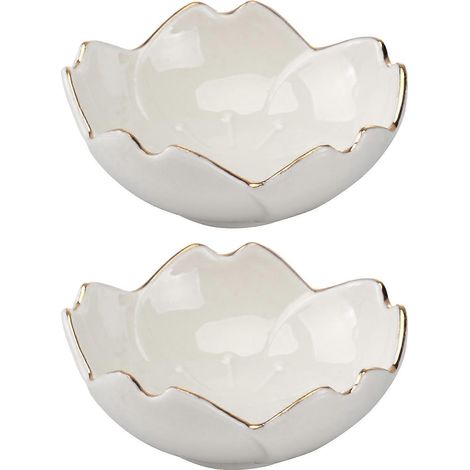 Set Aus 2 Saucenschalen Aus Weißem Porzellan Mit Sakura-blumenmuster, Ideal Für Saucen, Zum Kochen Und Grillen. – 7,00 X 7,00 X 2,80 Cm – Weiß