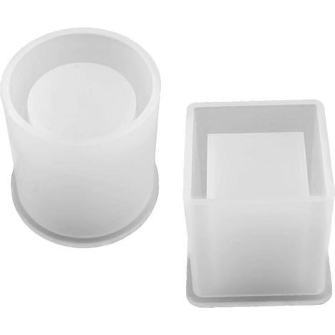 Diy-harzformen In Quadratischer, Würfelförmiger Und Zylindrischer Form, Silikonformen Für Blumentöpfe, Blumengefäße Und Stifthalter.