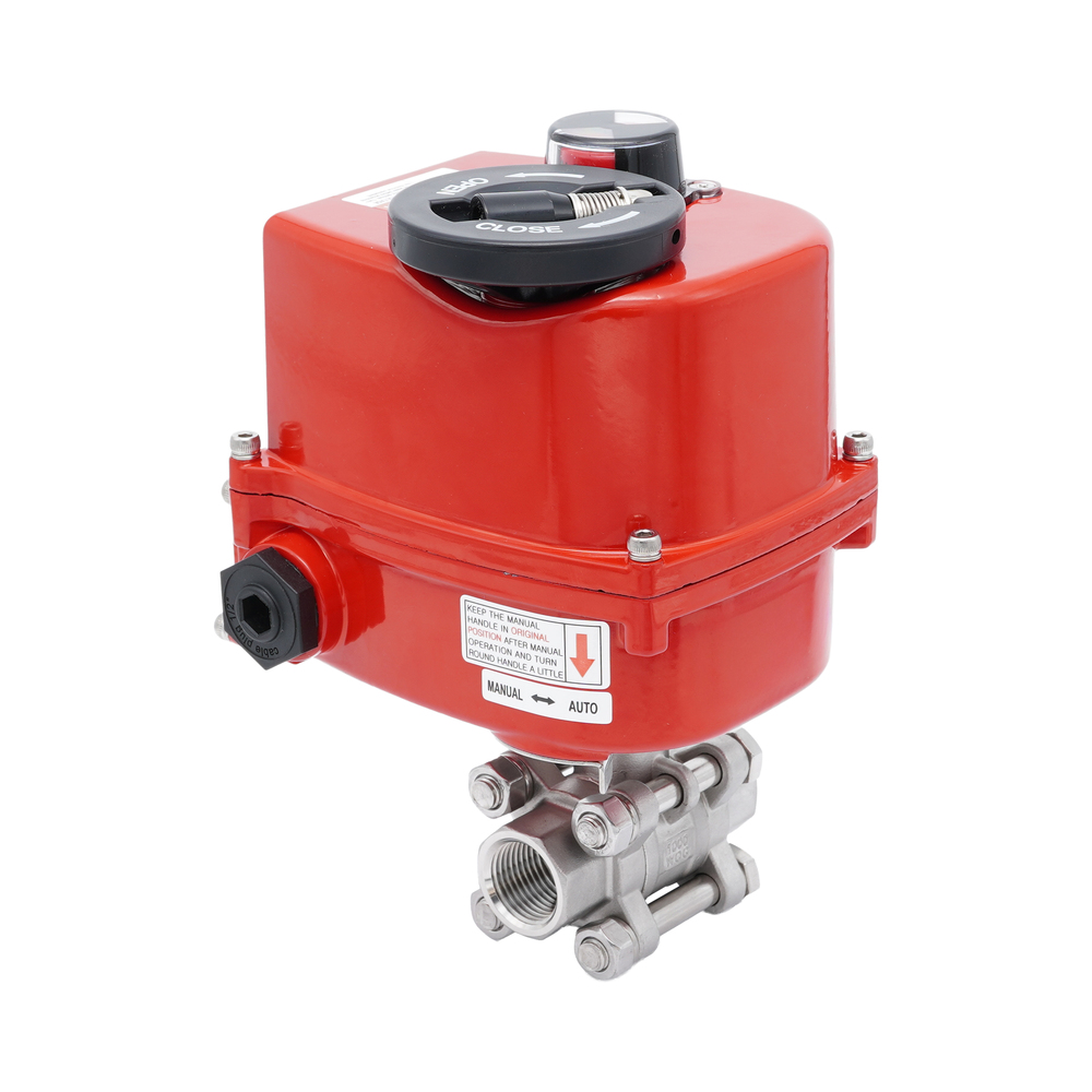 Rp 1-1/2'' 2-Wege Edelstahl-Kugelhahn mit modulierendem elektrischem Antrieb 24V AC/DC
