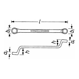 HAZET Doppel-Ringschlüssel 630A-3/8X7/16 Außen-Doppel-Sechskant Profil 3⁄8 x7⁄16
