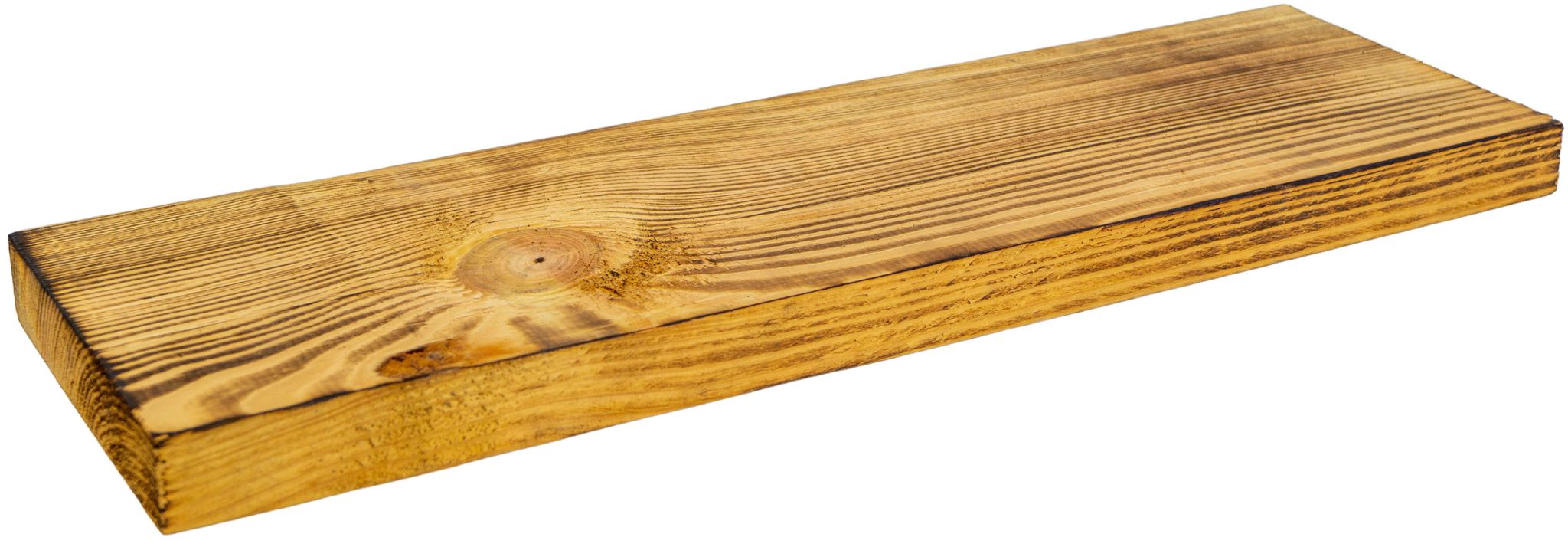 Neue Holzplanke Mittel Geflammt 50cm X 14,5cm Holzstärke 3cm Aus Nadelholz