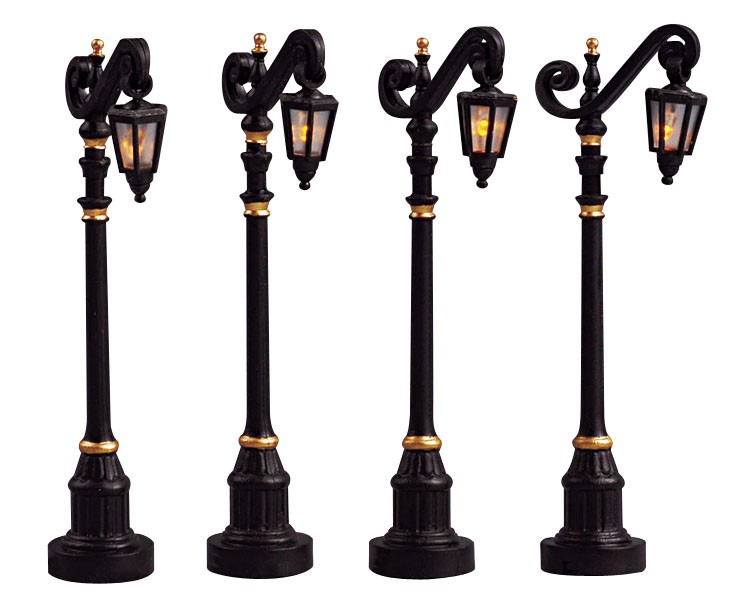 Colonial Street Lamp Set Of 4 B/o 4.5v Art.-nr. 54313