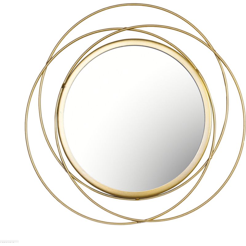 Dekorativer, Hängender Goldener Wandspiegel, Wand-schminkspiegel Mit Geometrischem Metallrahmen, Ideal Als Hochzeitsgeschenk, Für Badezimmer Und Als Badezimmerdekoration.
