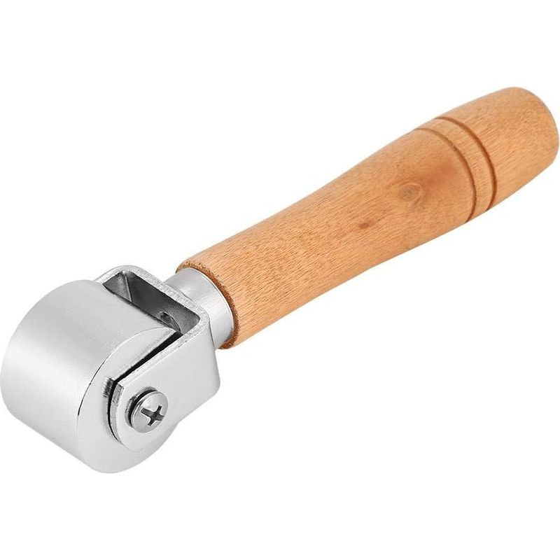 Lederablage Mit Holzgriff, Kantenpresse Mit Metallwalze Für Lederleimwalze, 100 Mm, 60 Mm, 26 Mm, Silberfarben (26 Mm)
