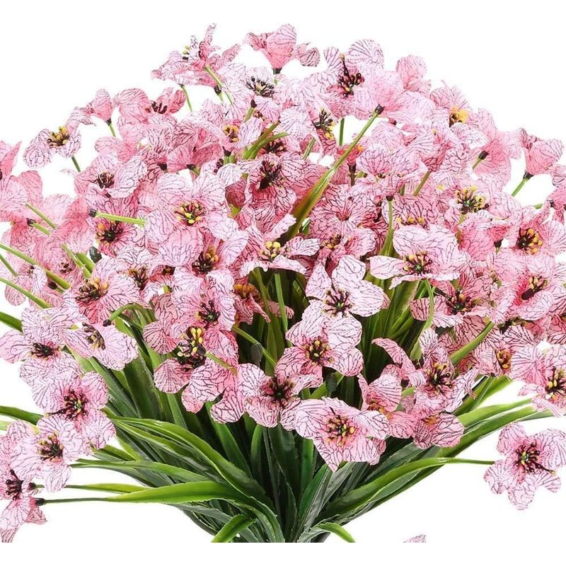 Künstliche Veilchenblume, 6 Stück Künstliche Kunststoffblumen, Uv-beständige Gartenpflanze, Sträucher, Pflanzen Für Drinnen Und Draußen, Hängende Dekoration Für Zuhause (rosa)