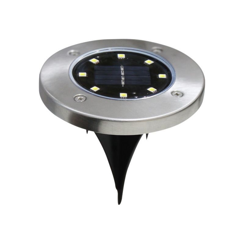 Solar-gartenleuchte Mit 12 Leds, Ip65-schutzart, Einbau-solarstrahler Für Wege, Terrassen, Höfe Und Unterirdische Installationen – Kaltweiß, 1 Stück