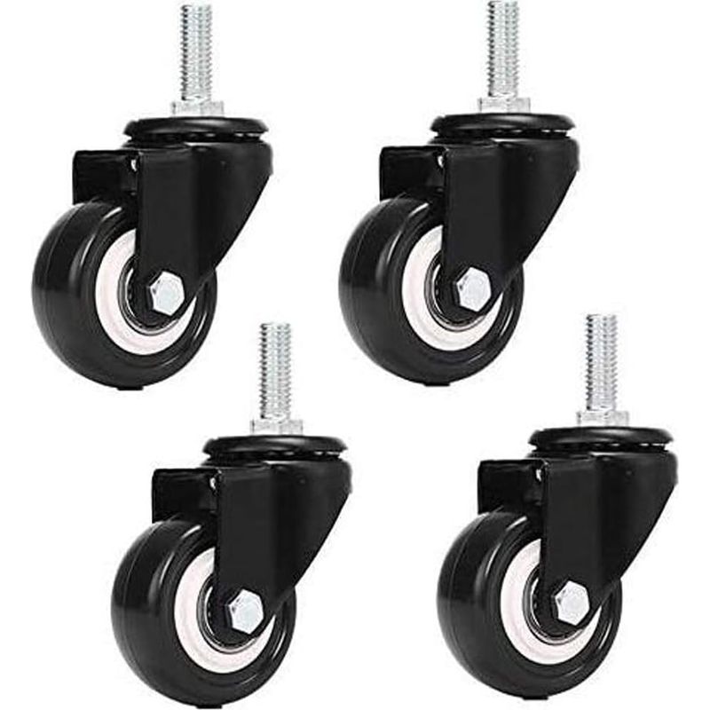Lenkrollen M8x25 Mm – Tragkraft 240 Kg – Pu-beschichtung Für Hartböden – Einfache Montage An Möbeln – Geräuschlose 360°-drehung