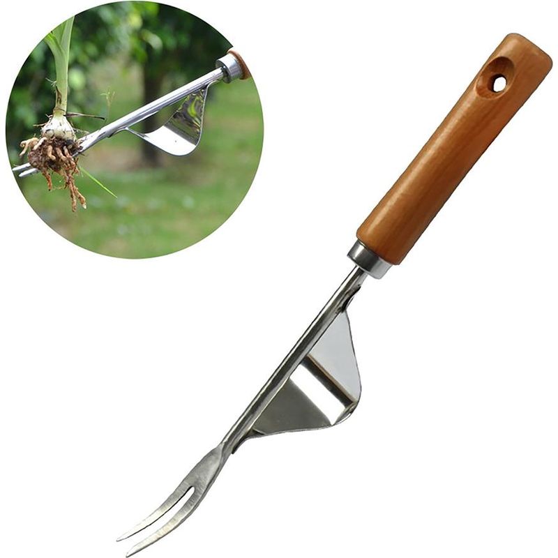 Manueller Unkrautstecher, Unkrautstecher Aus Edelstahl Mit Holzgriff, Gartenwerkzeug Zum Jäten Im Garten, 31 Cm Lang, 1 Stück