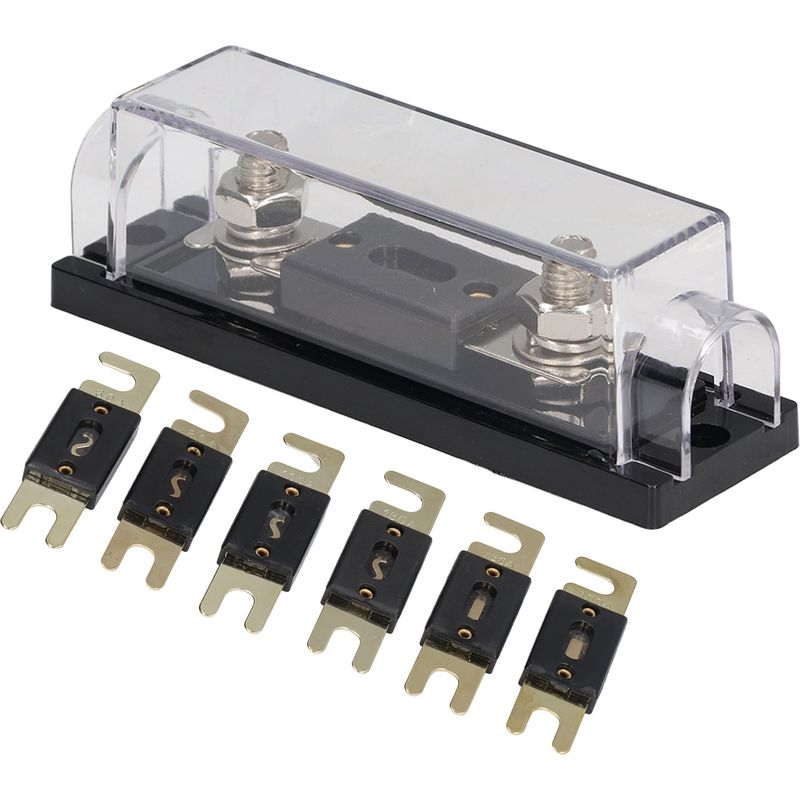 Anl-sicherungen Mit Sicherungshalterblock, 6 Stück, 60 A, 80 A, 100 A, 150 A, 250 A, 300 A Für Auto, Boot, Stereoanlage