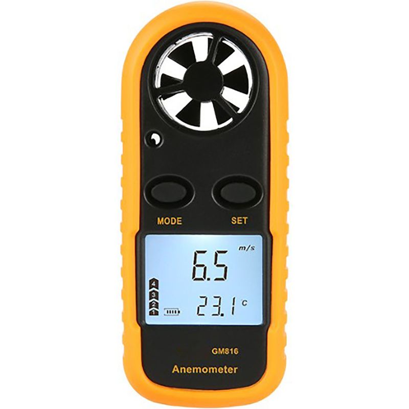 Tragbares Digitales Lcd-anemometer – Misst Windgeschwindigkeiten Bis Zu 30 M/s – Integriertes Thermometer – Kompakt Und Leicht Für Erneuerbare Energien