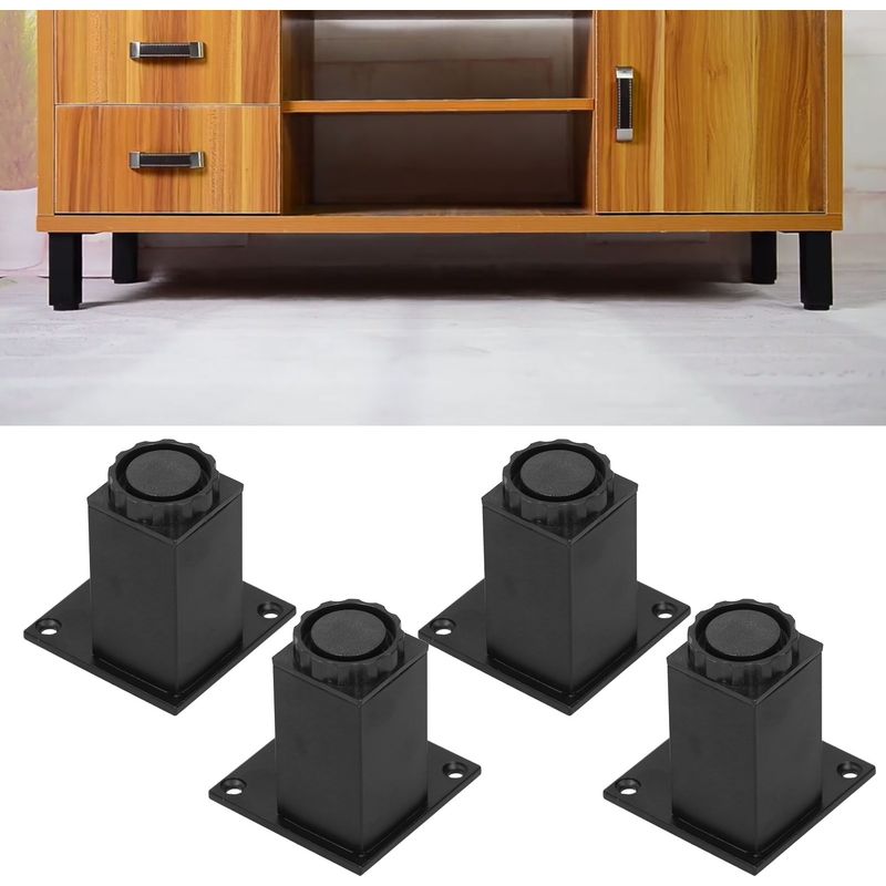 Höhenverstellbare Möbelfüße 80 Mm – 4er-set – Aluminiumlegierung – Metallbefestigung Für Sofas, Tische, Schränke – Höhenverstellbar Um 15 Mm