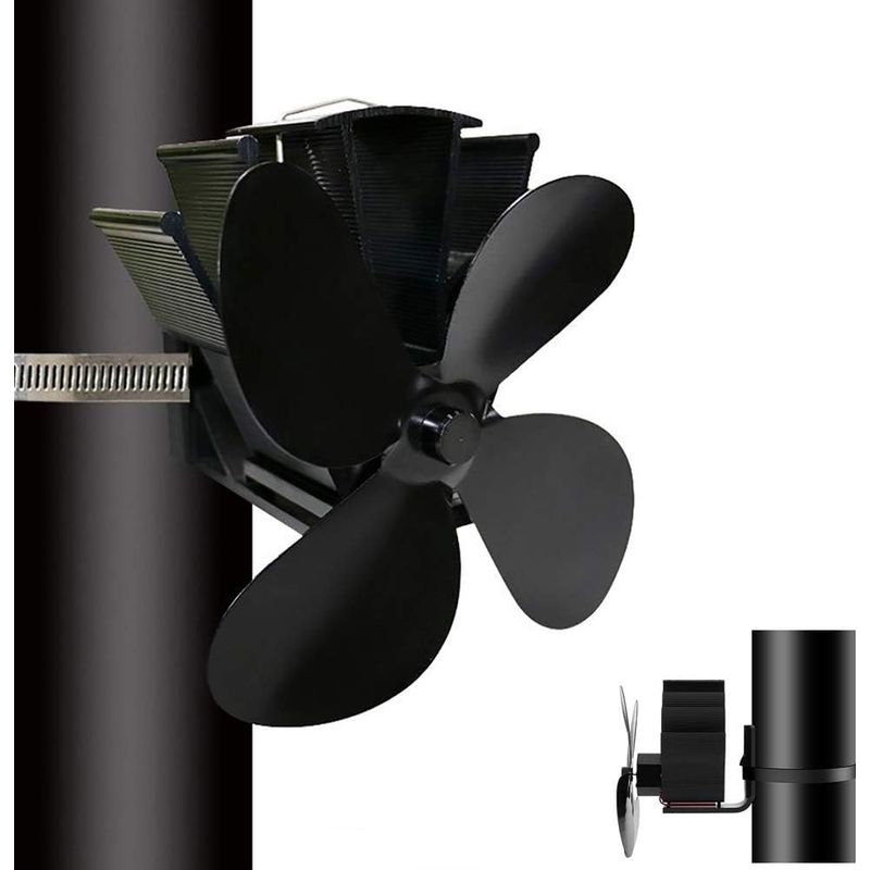 4-blatt-ventilator, Magnetischer Kaminofenventilator, Geräuscharmer Kaminventilator, Thermisch Betriebener Kaminventilator, Für Kaminöfen/kamine