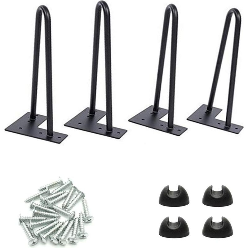 Stück 12 Zoll Haarnadel-tischbeine Diy Metallbeine Perfekt Für Couchtische, Esstische, Moderne Schreibtische, Inklusive Schrauben Und Bodenschonern