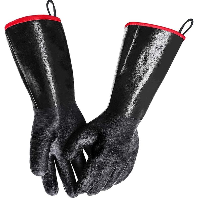 932 Bbq-handschuhe „wasserdichte, Hitzebeständige Handschuhe Für Die Fritteuse, Kochen Mit Strukturiertem, Rutschfestem Griff, 45,7 Cm