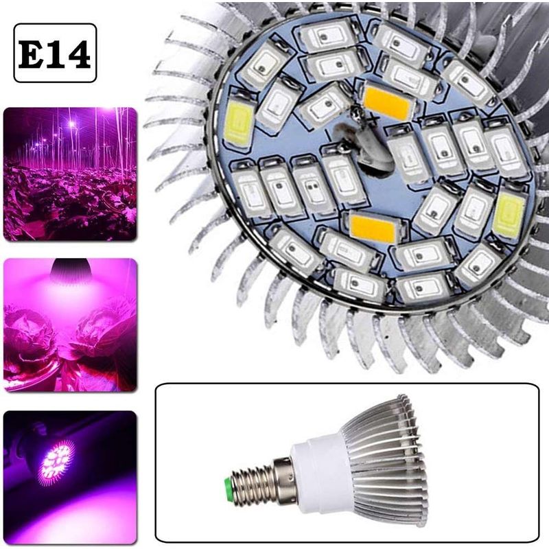 28 Leds Vollspektrum-pflanzenlampe Für Den Innenbereich, 10w E14-fassung, Geeignet Für Hydrokultur Oder Gewächshausanbau