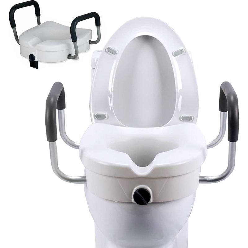 Erhöhter Toilettensitz Mit Abnehmbaren, Gepolsterten Armlehnen, 40 Cm