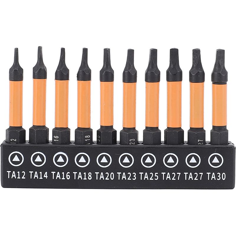 Dreikant-schraubendreherbit-set, 50 Mm Lang, 1/4-zoll-sechskantschaft, Magnetischer Bohrer Aus S2-legierungsstahl, 10-teilig
