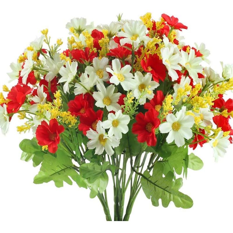 Künstliche Blumensträuße, 28 Köpfe, Niedliche Künstliche Gänseblümchen Für Den Außenbereich, Hochzeit, Haus, Gartendekoration (rot)