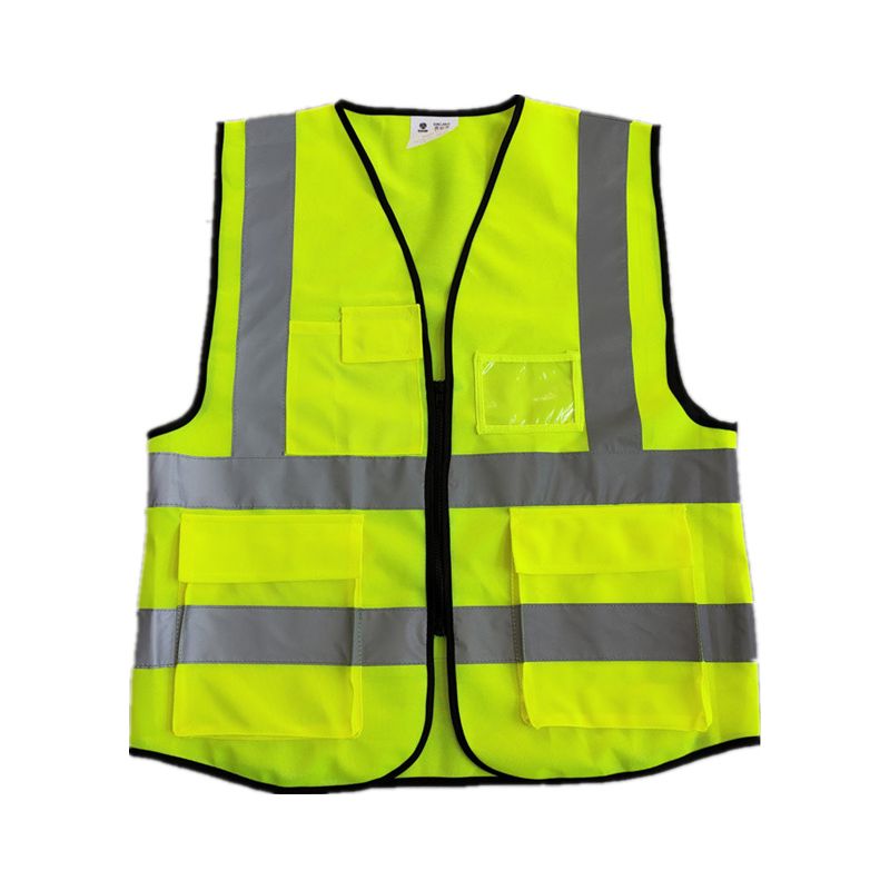 Reflektierende Sicherheitsweste Mit Hoher Sichtbarkeit, Taschen Und Reißverschluss, Bauweste Für Damen Und Herren, Größe L, Gelb, Verkehr, Autobahn, Sicherheit, Industrie, C