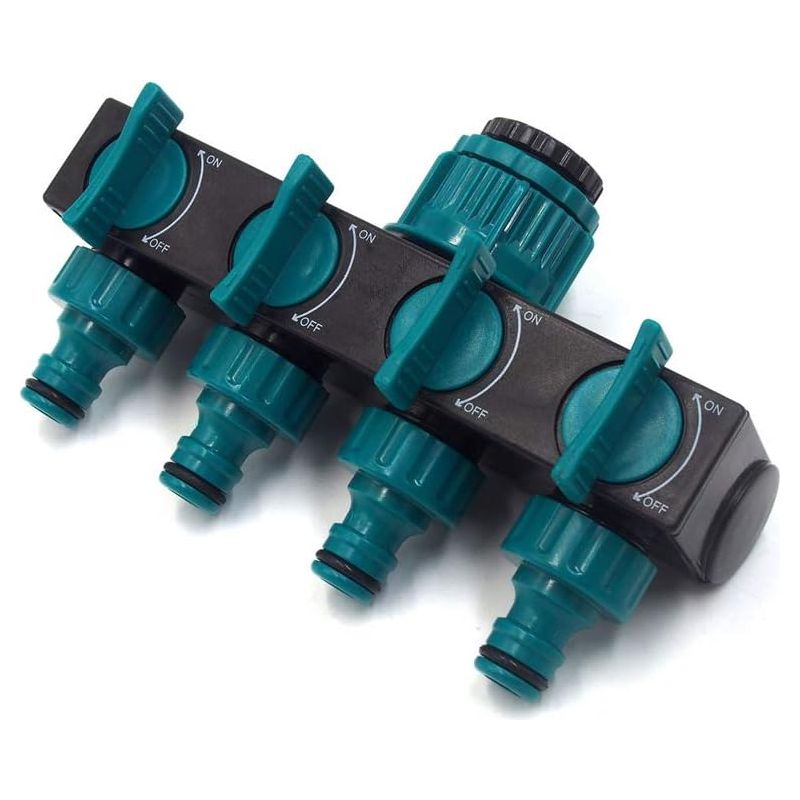 4-fach-gartenschlauchverbinder, Verteiler, Bewässerungsanschluss, Verlängerungsverbinder, Wasserhahnadapter, Y-förmiger Wasserhahnverbinder Für Garten, Gewächshaus, Gemüsebeet, Rasen 1