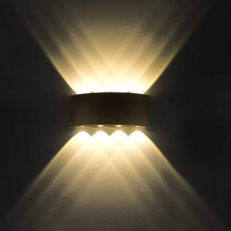 Moderne 8w Led-wandleuchte, Ip65 Wasserdicht, Aluminium, Nach Oben/unten Gerichteter Dekorativer Strahler, Nachtlicht Für Wohnzimmer, Schlafzimmer, Flur, Treppenhaus, Wege (warmweiß)