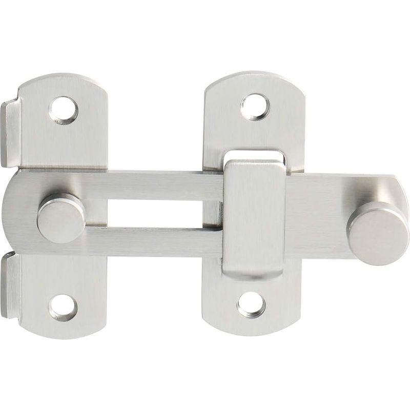 Schiebetürschloss, Türschloss, Kippriegel, Bügelriegel Mit Schrauben Für Türen, Fenster, Schränke Und Garten, Oberfläche Aus Gebürstetem Edelstahl, Ems9500-ls