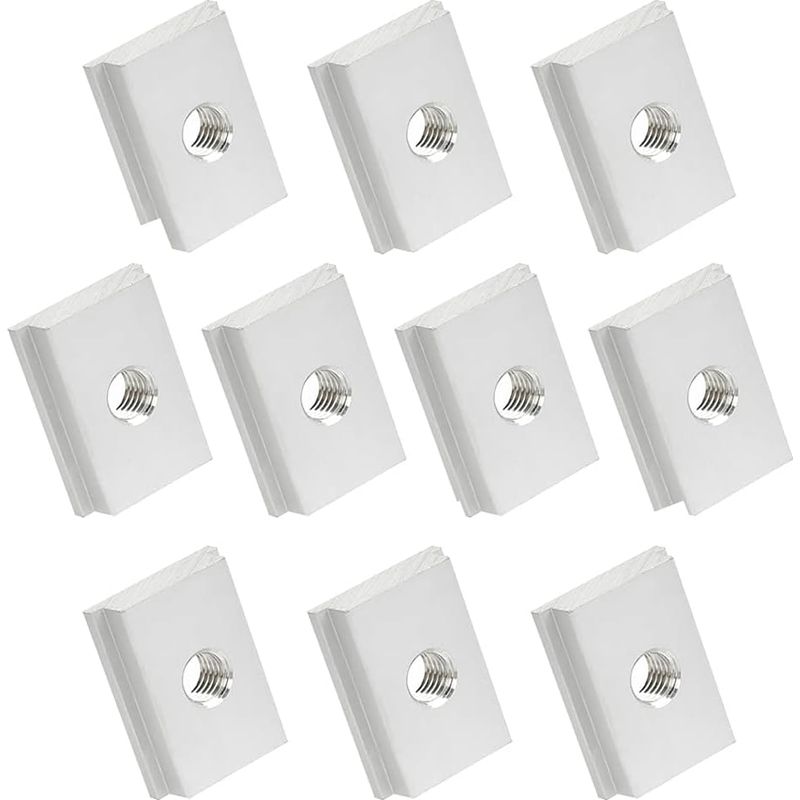 M8 T-förmige Gleitschlitzmuttern, Verzinkte Aluminiumlegierung Für Tischkreissägen Und Werkbänke, 10 Stück (silber)