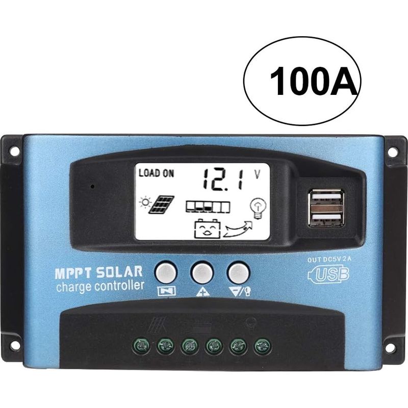Mppt-solarladeregler 100 A Mit Lcd-display, Dual-usb-solarladeregler Mit Lcd-display, 12 V/24 V