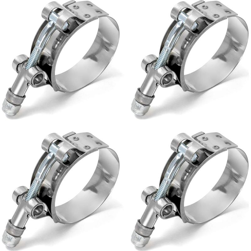 Schlauchschellen, T-bolzen-schlauchschellen, Edelstahl, Für Haushaltswasserschläuche, Benzintanks, Kfz-schläuche, 51–57 Mm, 4er-pack