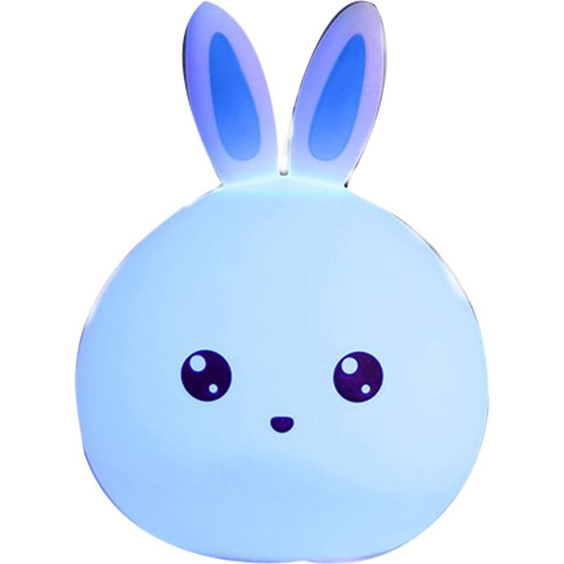 Led-nachtlicht In Hasenform, Mehrfarbiger Silikon-touchsensor, Usb-anschluss, Kreative Nachttischlampe In Hasenform Für Kinder, Praktisches Produkt