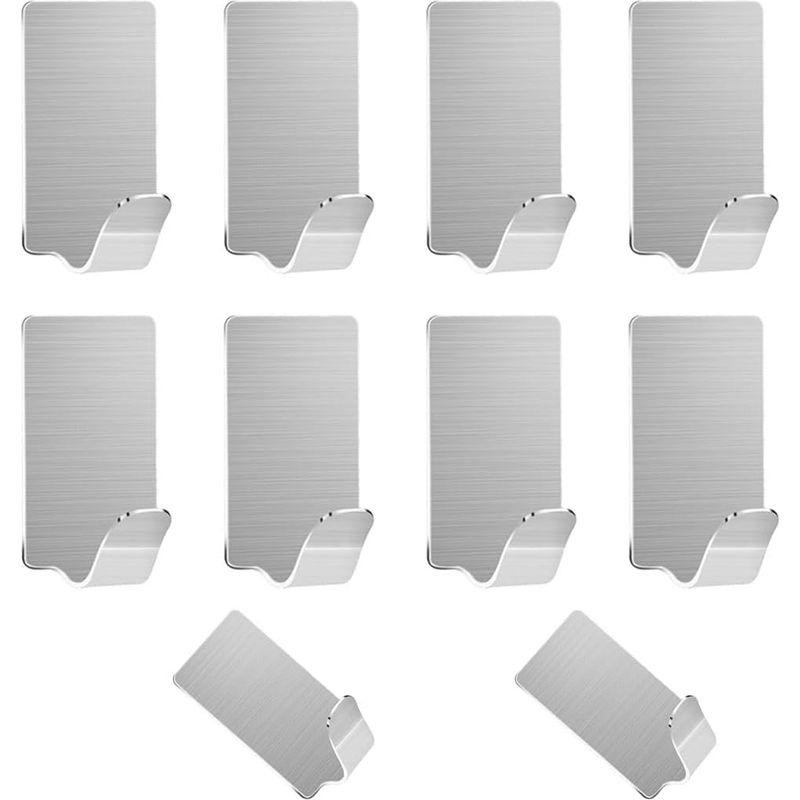 Selbstklebende Edelstahlhaken – 8er-set. Diese Selbstklebenden Edelstahlhaken Eignen Sich Perfekt Für Küche, Bad, Handtücher, Schlüssel Und Andere Haushaltsgegenstände. Sie Sind Rostfrei Und Wasserfes