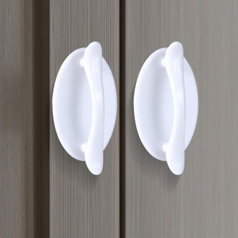 Stück Runde Glastürgriffe Für Schränke, Kommoden, Schubladen - Unsichtbarer, Selbstklebender Griff (farbe: Weiß)