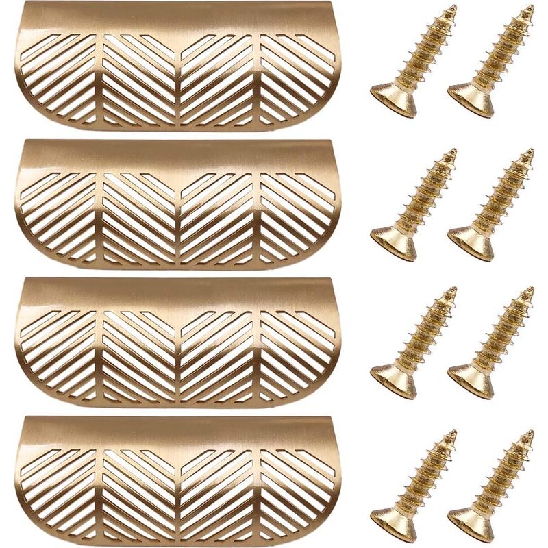 Stück Messing-gold-metall-schubladen- Und Schranktürgriffe, Verdeckte Eingelassene Schrankmöbelgriffe, Knöpfe - L117