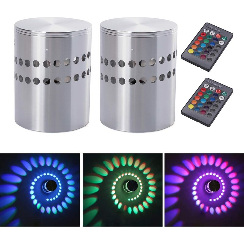 Stück 3-watt-led-rgb-spirallampen Aus Aluminium Für Den Innenbereich, Dimmbar, Mit Fernbedienung, Moderne Led-einbaustrahler, Dekorative Wandspots Für Flur, Schlafzimmer, Veranda Und Hotel