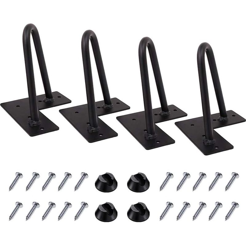 Haarnadelbeine, 10 Cm Lang, Diy-möbel-tischbeine Aus Metall, Perfekt Für Schränke, Kleiderschränke, Tv-schränke, Schubladen, Nachttische, 10 Mm Durchmesser, Satiniert Schwarz, Zweistielig