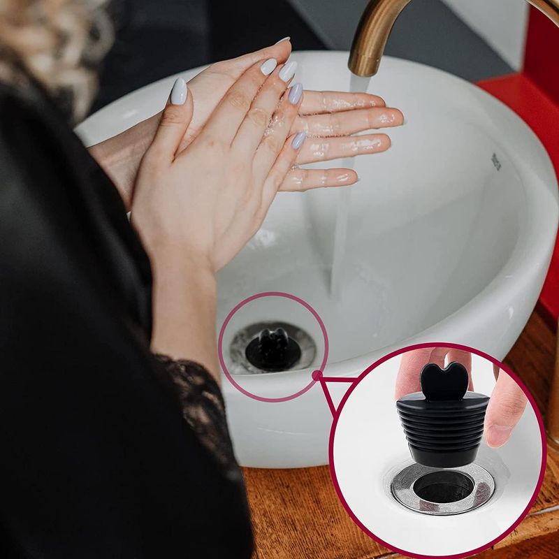 Set Mit 2 Universellen Silikon-abflussstopfen Für Badewanne, Küche, Badezimmer, Waschbecken (weiß)