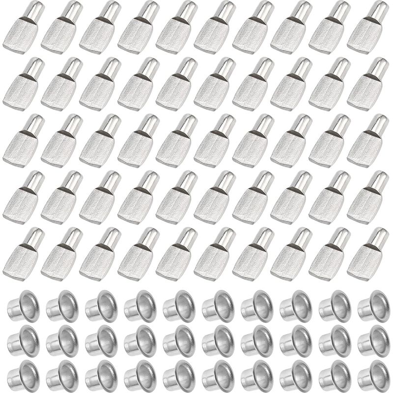 Regalstifte, 50 Stück, Vernickelte Metall-edelstahl-regalstifte Für Möbel, Schränke, Bürozubehör (5 Mm)