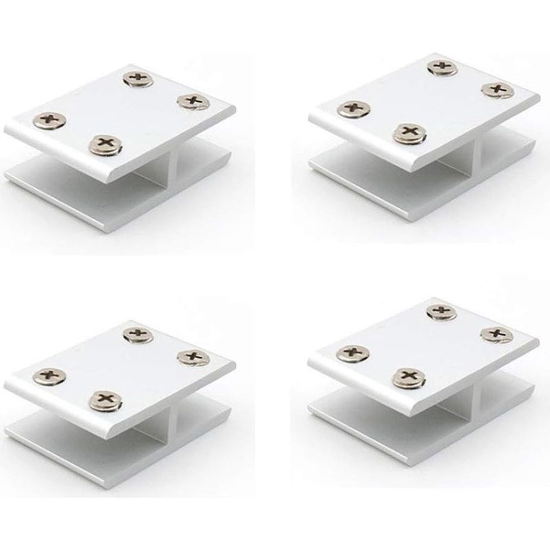 Set Mit 4 180°-glasklemmen Zur Beidseitigen Befestigung Von Glas An Duschen, Tischen Und Paneelen Klemmbereich: 10–12 Mm