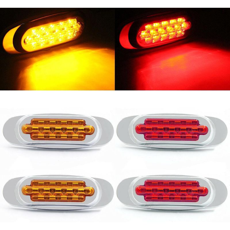 Stück – 16 Led-seitenmarkierungsleuchten, Verzinkt, 12–24 V, Rückleuchten, Umbausatz Für Asiatische Lastwagen