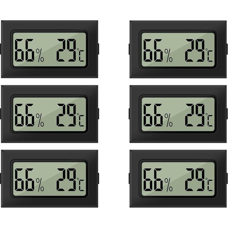 Thermometer Und Hygrometer, 6-teiliges Mini-lcd-digital-thermometer-hygrometer-set, 2-in-1-thermo-hygrometer Für Gewächshaus, Keller, Babyzimmer