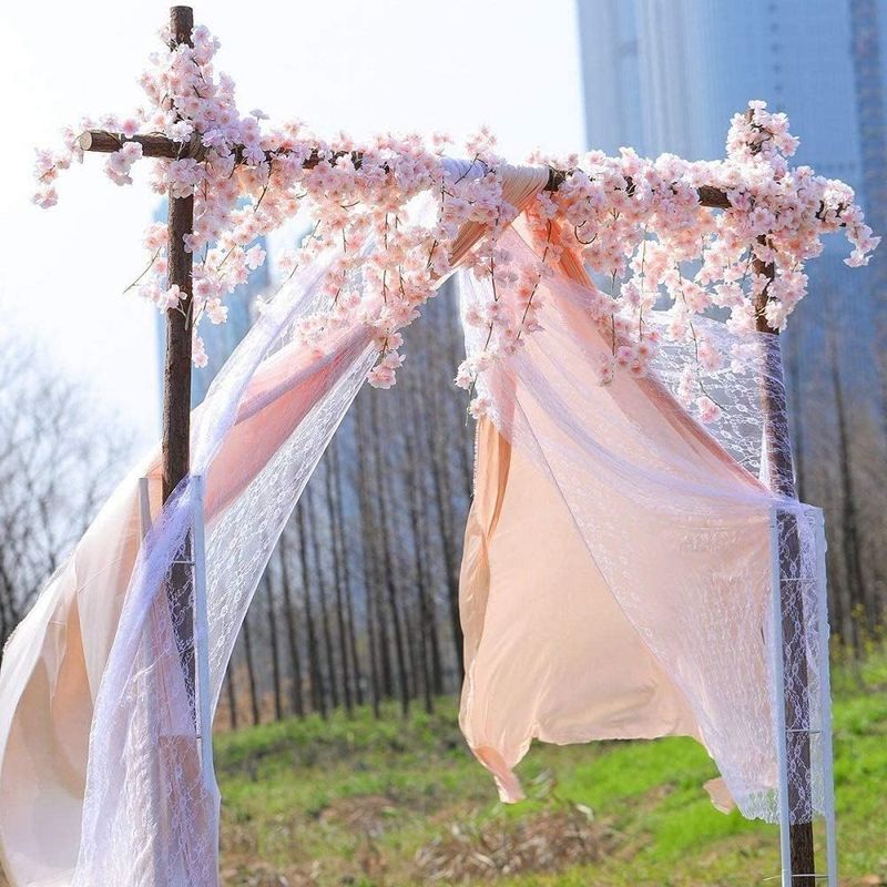 2er-pack Künstliche Seidenblumen, Kirschblütengirlande, Hängepflanze Für Hochzeit, Garten, Heimdekoration (rosa)