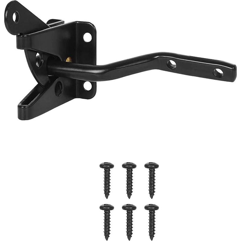 Stück Schwarzes Automatisches Türschloss, Automatisches Gartenschloss, Torschloss, Selbstverriegelndes Türschloss, Gartentorschloss, Ideal Für Gartentore
