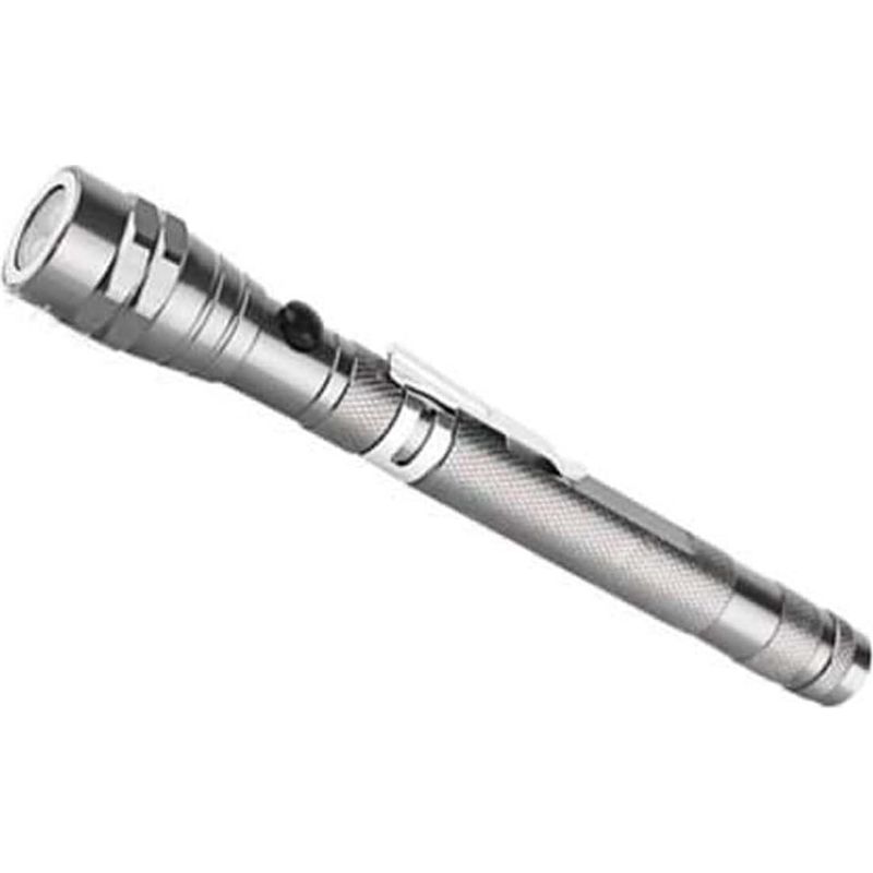 Teleskop-magnettaschenlampe, Doppelmagnet-arbeitsleuchte, Tragbare Drehbare Multifunktionstaschenlampe, 3 Leds Für Werkzeuge (silber)