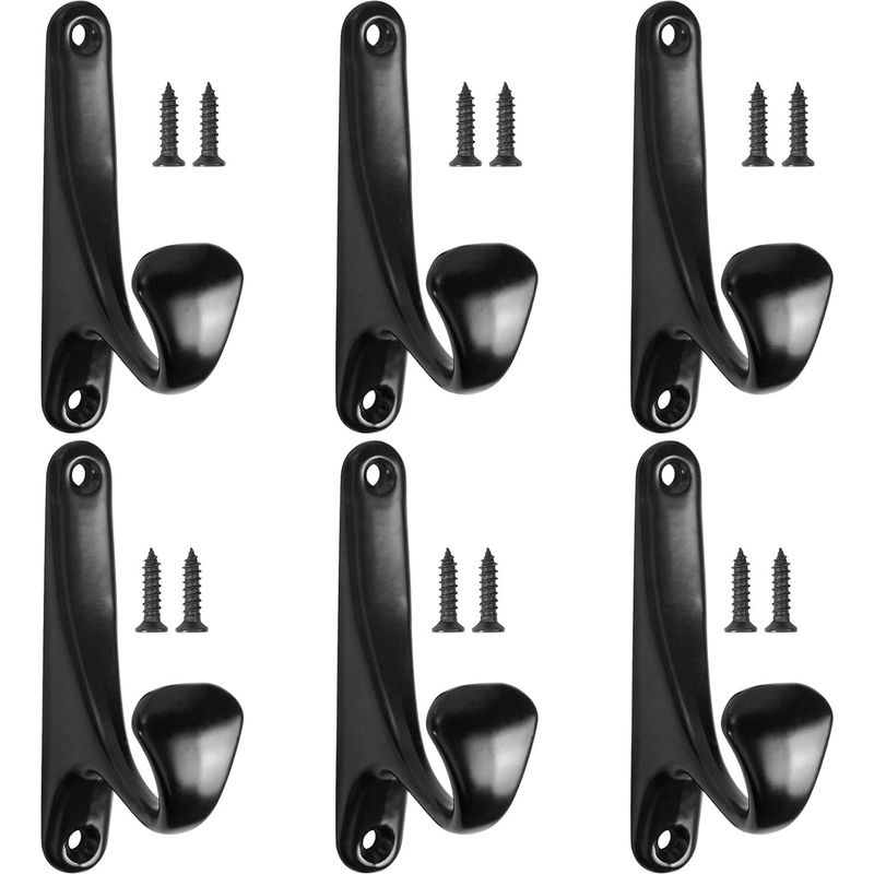 Stück Wandgarderobenhaken, Retro-garderobenhaken, Wandhaken Aus Metall, Schwarzer Bademantelhaken, Handtuchhaken, Huthaken, Türhaken Für Bad Und Küche