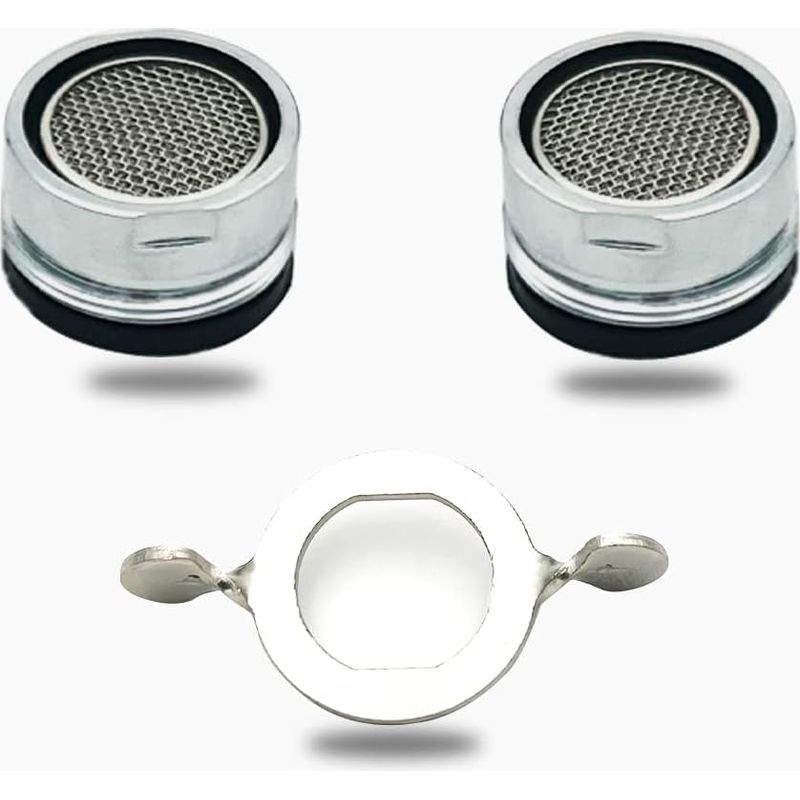 2-teiliges Strahlregler-set Für Wasserhähne, Strahlregler-zubehör, Wasserhahnfilter Mit Verchromtem Strahlreglerschlüssel, Für Badezimmer- Und Küchenspülen