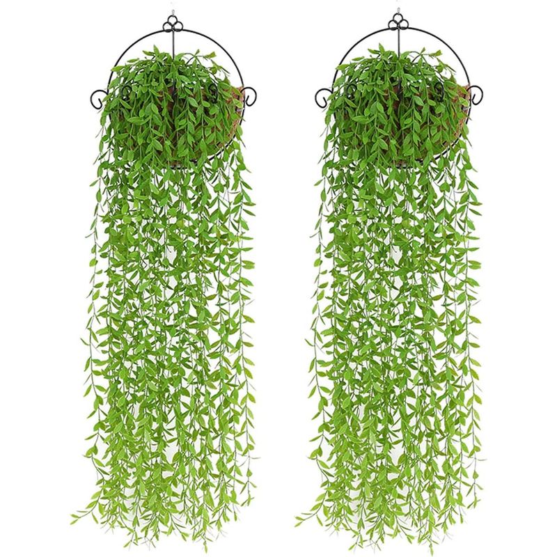 Künstliche Hängepflanzen, 95 Cm Lange Künstliche Pflanzen Mit Efeu- Und Weidenblättern, Kunststoffpflanzen, Hängende Rankendekoration Für Hochzeitsgärten -a