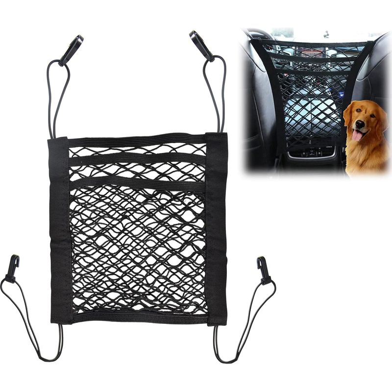 Aufbewahrungsnetz Für Autositze, Universelles 3-lagiges 2-taschen-netz Für Baby- Und Hunde-autositze