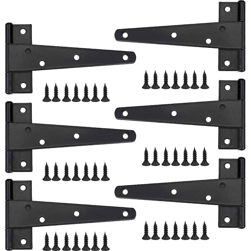 Hochleistungs-türscharnier, 15 Cm (6 Zoll) Türscharnier, Schwarzes T-scharnier, Flaches Edelstahlscharnier, Türscharniere Aus Eisen, Hochleistungsscharniere Für Türen, Fenster Und Schuppen, 15 Cm (6 Z