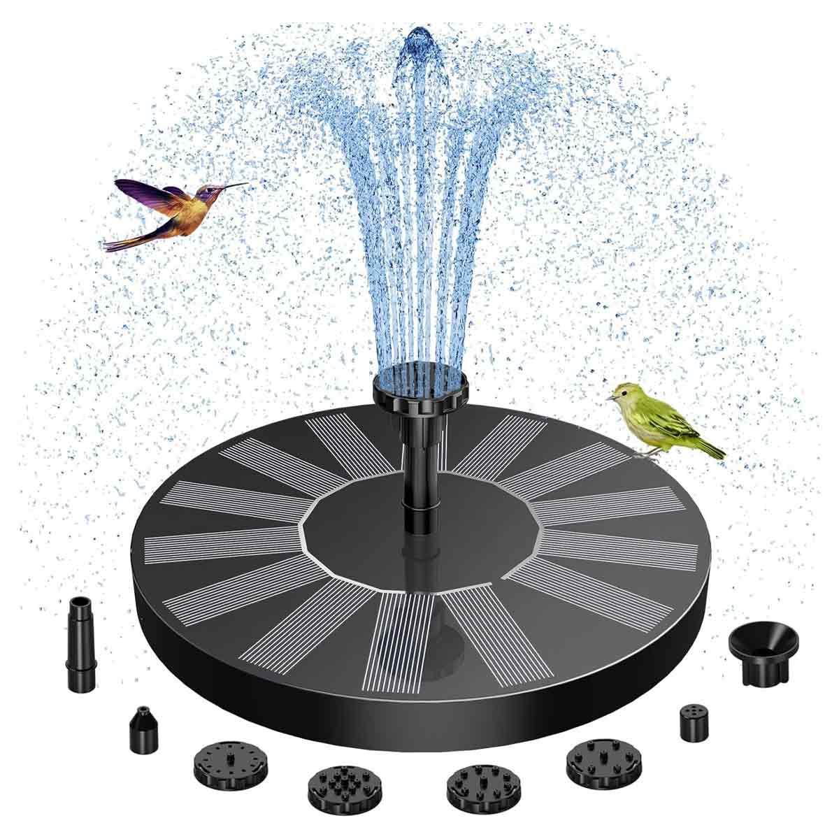 Schwimmende Solar-gartenbrunnenpumpe Mit 6 Düsen Für Vogeltränke, Aquarium Und Gartenbrunnen